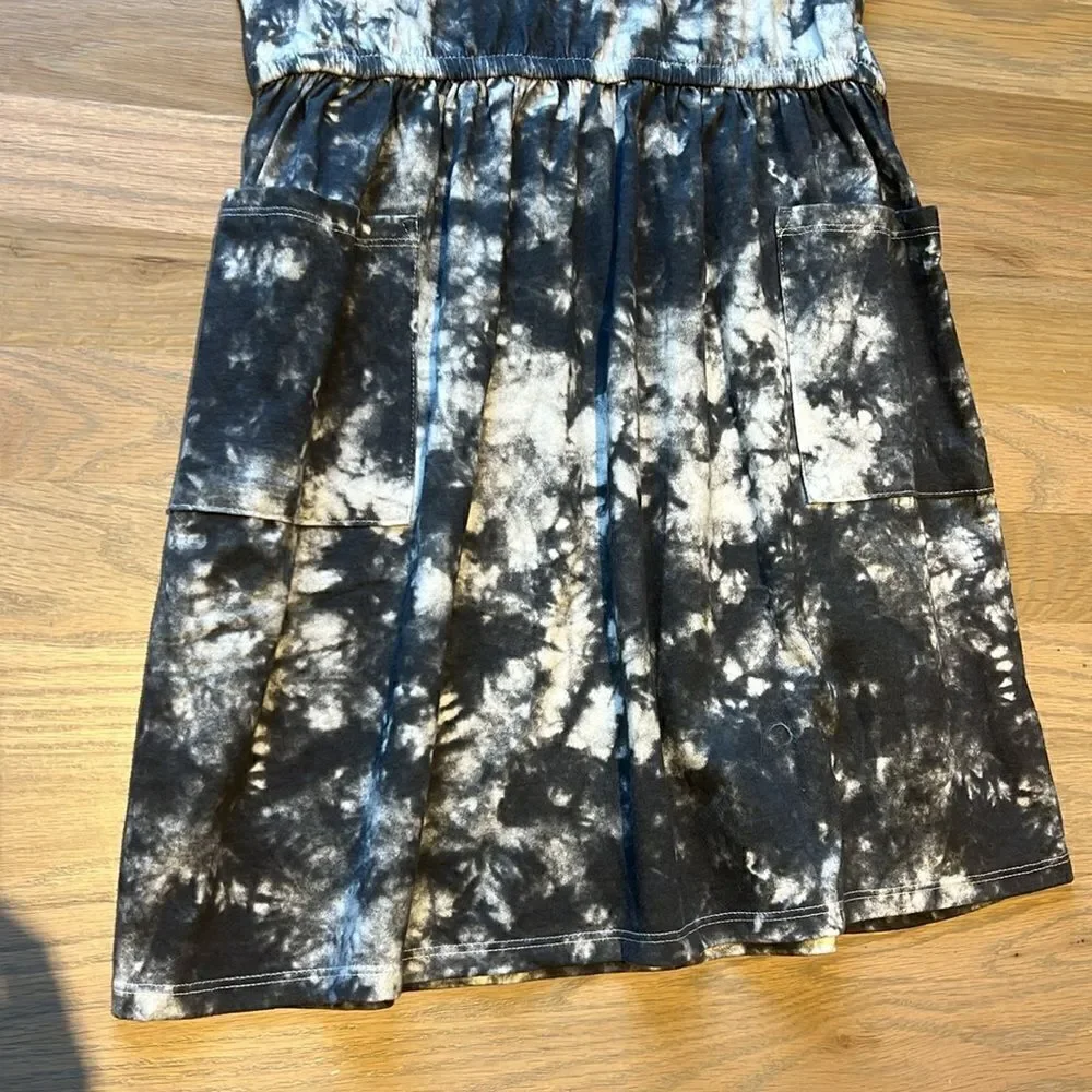 Cat & Jack Black and White Tie Dye Dress w/ Pockets NWT